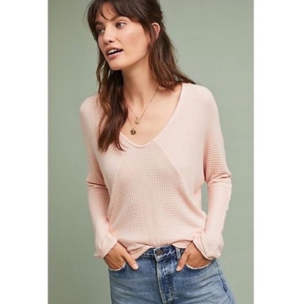 Anthro Pure and Good Waffle Knit Long Sleeve Thermal